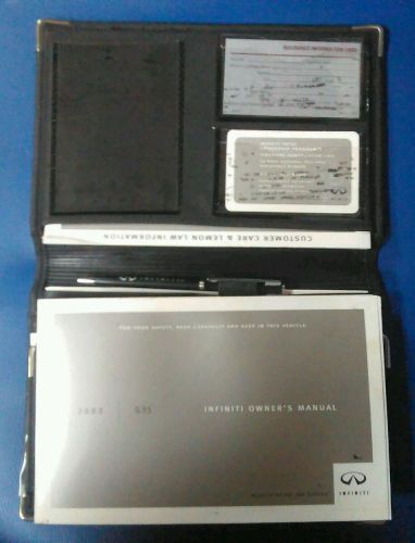 2003 infiniti g35 owners manual with case