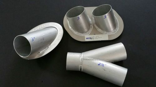 Aluminum brake hose duct  flange &amp; fitting  2.5"    nascar racing hot rod