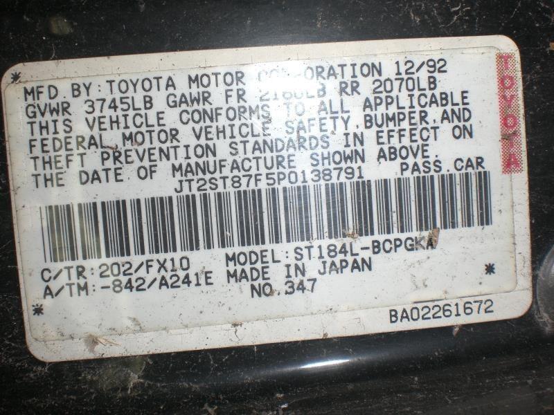 92 93 94 TOYOTA MR2 THROTTLE BODY FROM 2/92 W/O TURBO 5SFE ENG AT, US $45.00, image 8