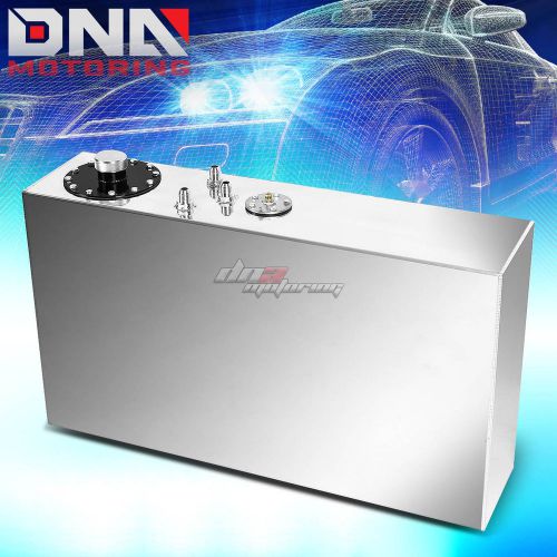 17 gallon top-feed performance polish aluminum slim fuel cell tank+level sender