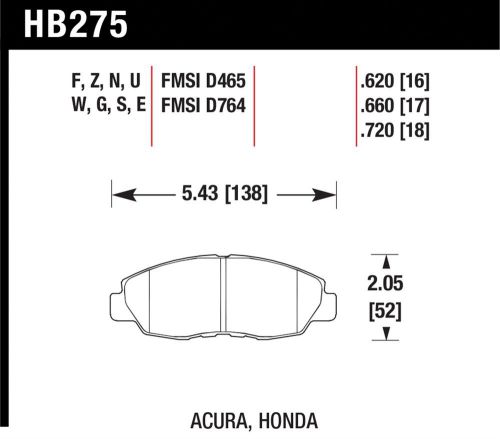Hawk performance hb275f.620 disc brake pad fits 90-15 accord civic cl insight