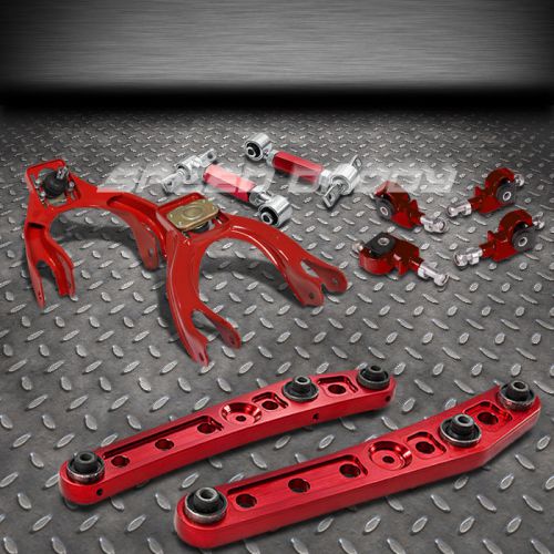Sell RED LOWER CONTROL ARM+FRONT+REAR CAMBER+ADJUSTER SUSPENSION KIT