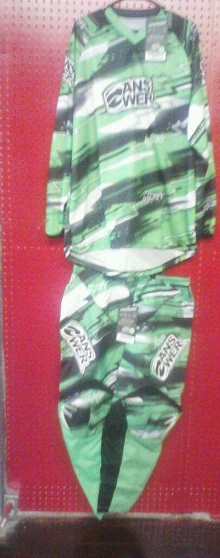 New answer syncron motocross gear kawasaki green size 40 pants 2xl jersey 