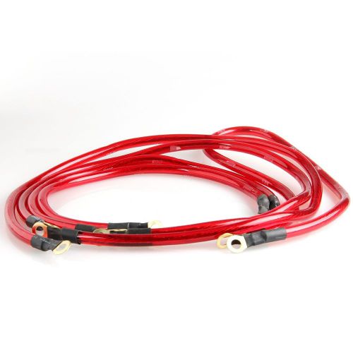 Universal auto car 5 point red grounding kit earth ground wire cable performance