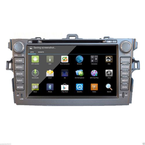 Quad core pure android 4.4os car dvd gps navi radio bluetooth for toyota corolla