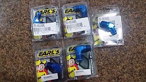 Lot of 5 new earls earl&#039;s an fittings -6 -8 to 1/4 3/8 npt pipe thread grab bag