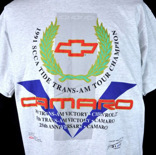Chevy camaro 1991 scca trans-am tour champion vtg t-shirt large l new tide race