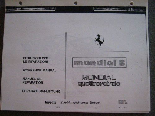 Partial reprint ferrari mondial 8 quattrovalvole four language workshop manual