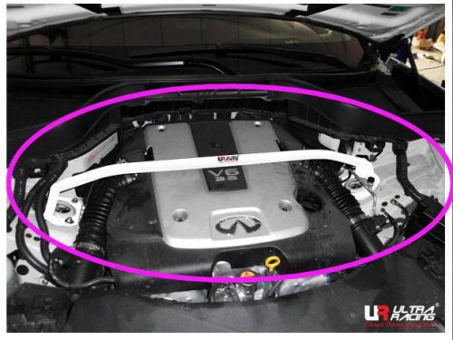 Ultra racing 2pt front strut tower bar for nissan skyline crossover 3.5 '09