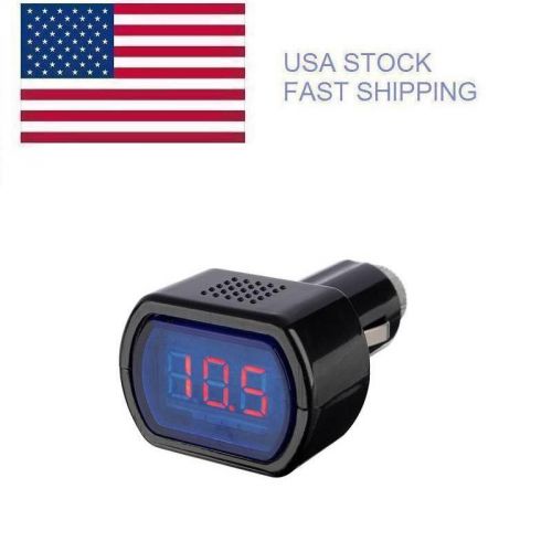 Mini car lcd battery voltage meter monitor 12v black usa fast shipping