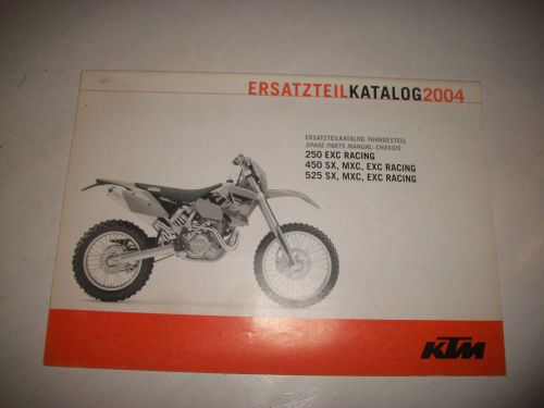 2004 ktm 250 exc 450sx 525sx  motorcycle spare parts manual -chassis parts only