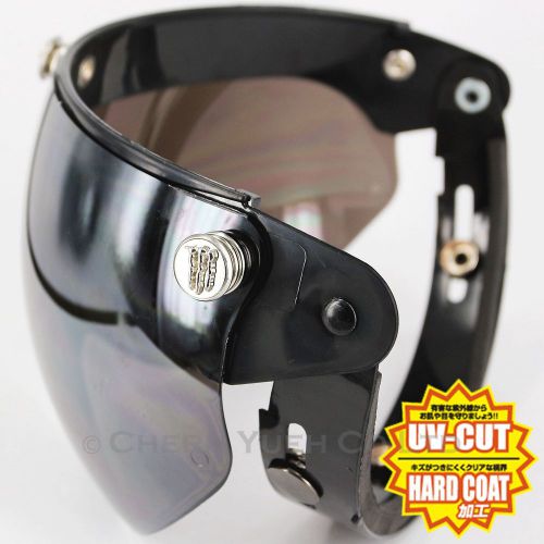 Shield visor face mask uv silver chrome lens paw snaps for helmet agv bell