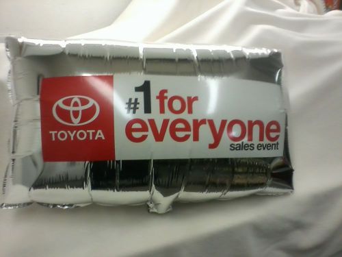 30 silver/red mylar helium toyota sales event balloons 24x16 with 3ft of ribbon