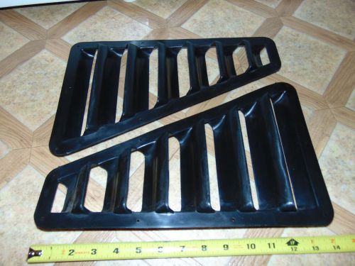 2 nos vintage universal flush mount hood vents snowmobile atv custom 14" x 9"