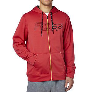 Fox racing spark plug mens zip up hoody flame red