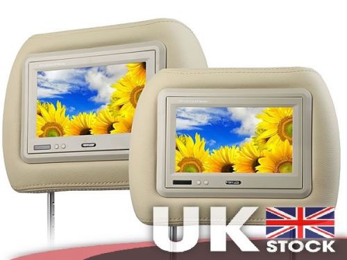 Pair of 7&#034; headrest monitor with leather cover hd digital screen 1024*600