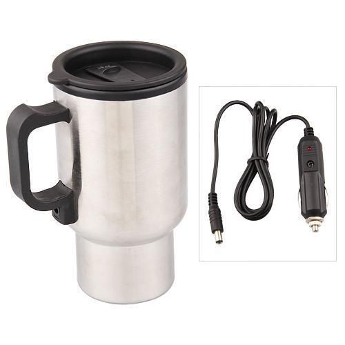 Car stainless steel heated mug for coffee tea heating cup cigarette lighter plug