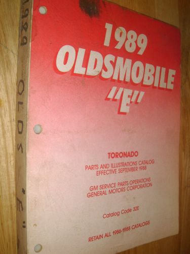 1989 oldsmobile toronado / parts catalog / text &amp; illustrations parts book orig.