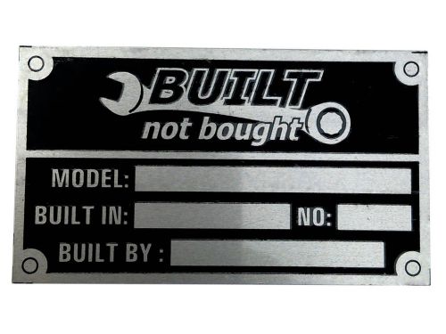 Custom aluminium etched data plate for bikes/cars