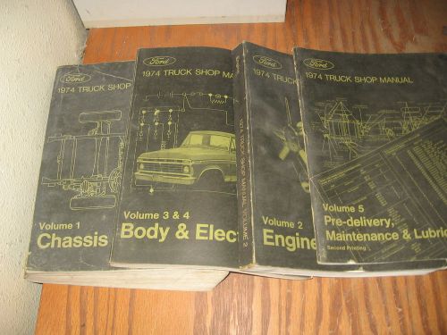1974 ford truck bronco shop service repair manual 5 volume set   original
