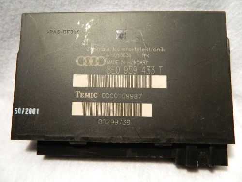 2002-05 audi a4  s4 comfort control module ccm 8e0 959 433 t oem