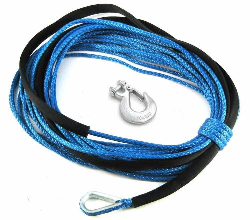 Dyneema synthetic winch rope/cable 6mm*15m &amp; hook atv utv offroad recovery