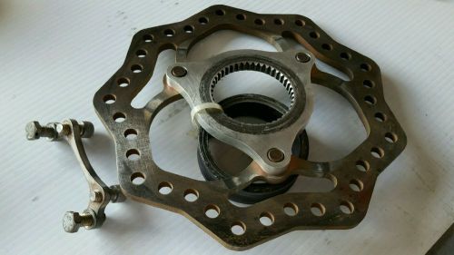 Sprint car right rear rotor with bracket, spacer, and caliper mount