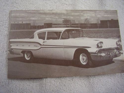 1958 pontiac chieftain 2dr sedan  dealer postcard unused original