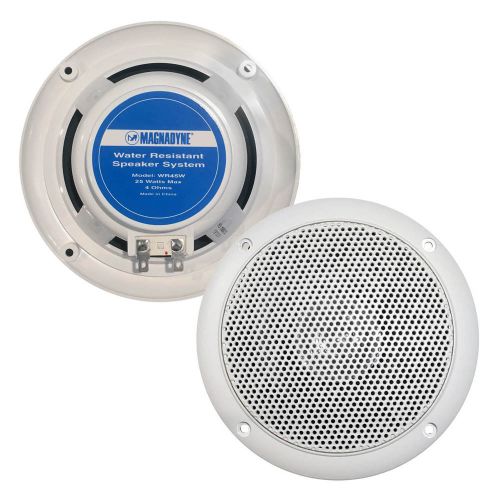 Magnadyne wr45w 5&#034; waterproof marine hot tub outdoor speaker plastic grill -pair