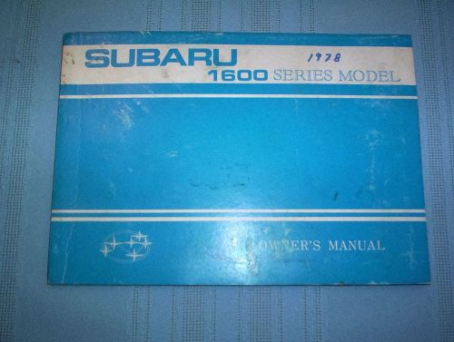 Subaru owners manual 1978