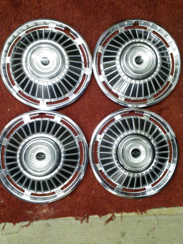 1963 1964 chevy chevrolet impala belair biscayne set of 4 hubcaps wheel covers