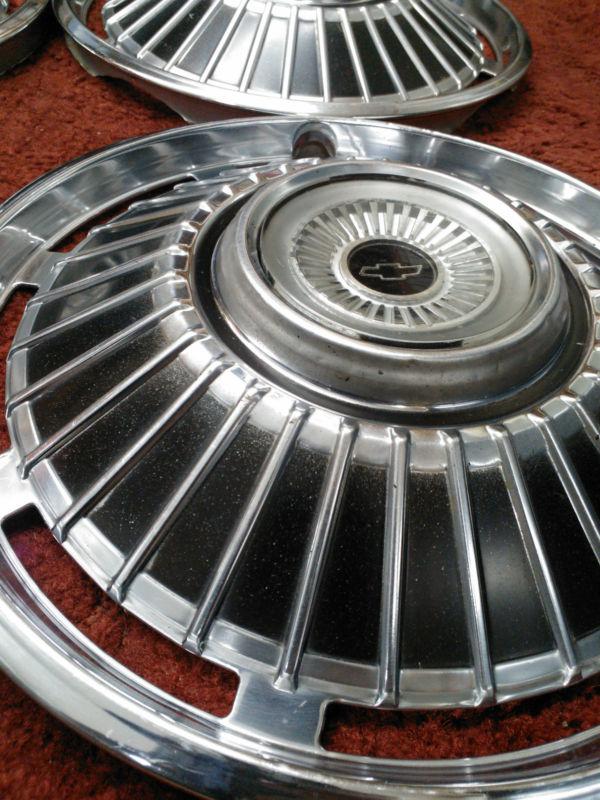 1963 1964 Chevy Chevrolet Impala BelAir Biscayne set of 4 Hubcaps wheel covers, US $99.99, image 4