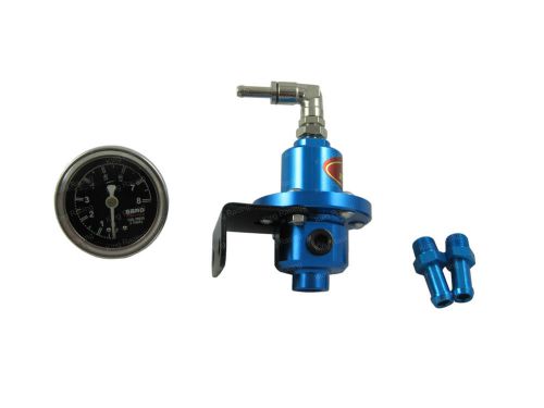 Blue sard adjustable fuel pressure regulator with oil gauge meter rx7 s13 s14