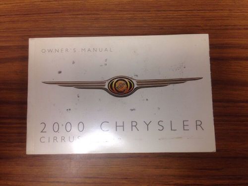 2000 chrysler cirrus owners manual