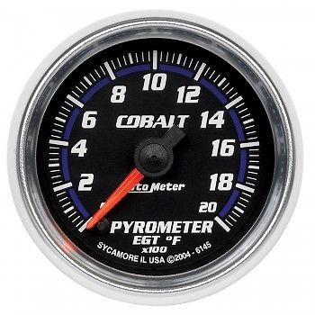 Autometer gauge, 2-1/16&#034;, pyrometer 0-2000 degrees f. cobalt  -6145