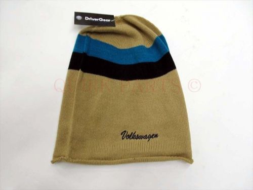Vw volkswagen driver gear tan oversized relaxed knit beanie oem new drg014105
