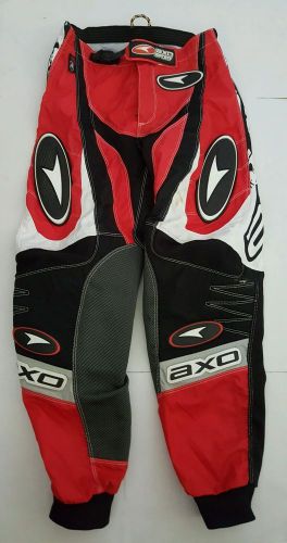 Axo sport motocross dirt bike pants size 30 red black white