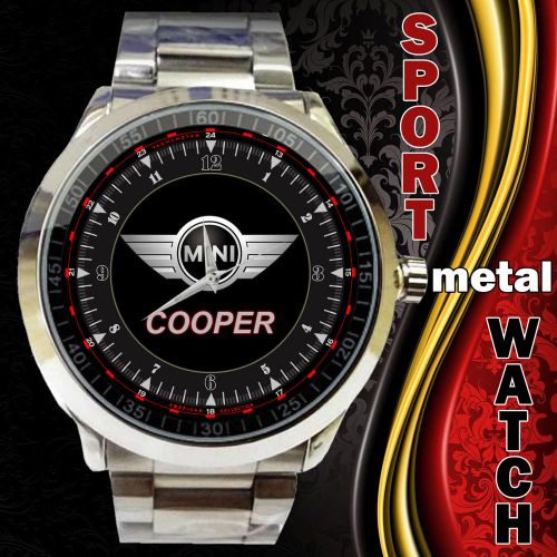 Mini cooper custom red logo sport metal watch limited edition