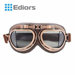 Helmet steampunk copper motorcycle flying goggles vintage pilot biker smoke lens