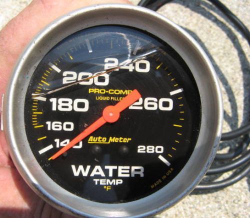 Auto meter liquid filled pro comp coolant temperature gauge  # 5431  2-5/8