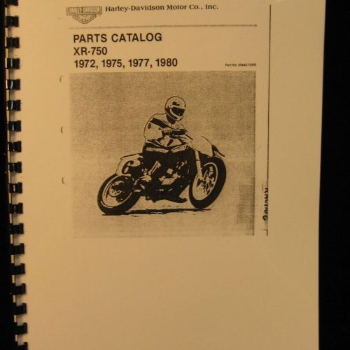 Harley-davidson parts catalog for xr-750 1972-1975-1977-1980  # 99442-72re fsh
