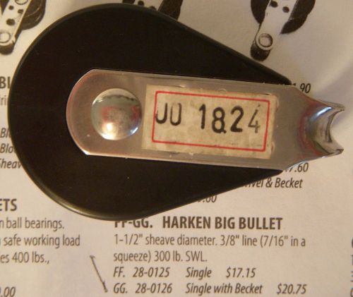 Hobie cat 16 nautos bullet block 1 1/2 &#034; sheeve diameter 28-0125 harken new old