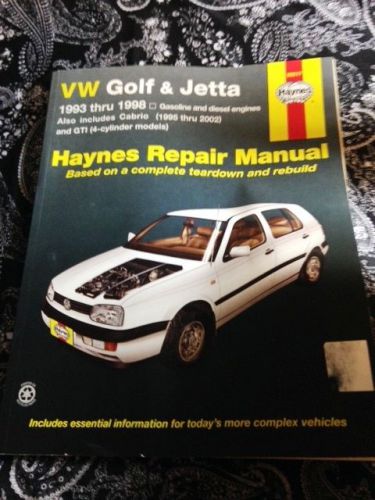 Hanyes vw golf &amp; jetta repair manual 93 -98