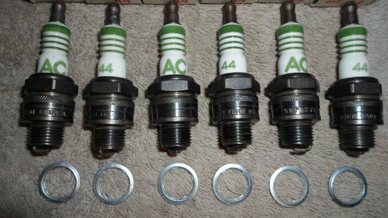 (6)ac spark plug fire ring nos 44 corvette gm 