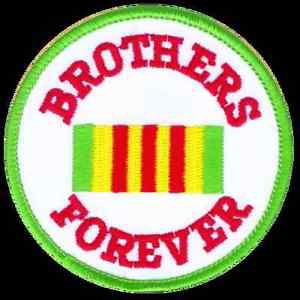 Embroidered motorcycle patch -brothers forever vietnam red border military patch