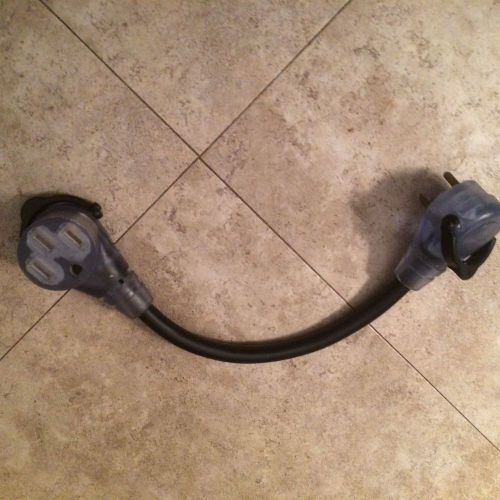 Rv adapter cable, 50a female to 30a male pigtail, pull handles