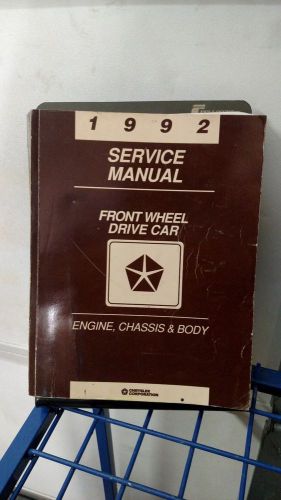 Chrysler 1992 front wheel drive engine, chassis, body original service manual