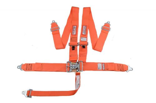 Racerdirect.net custom color belt orange &amp; black 3&#034; cam lock 5 pt racing harness