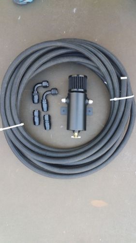 Aluminum baffled oil catch can breather can with drain valve filter kit