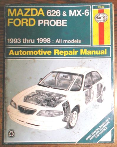 1993-1998 mazda 626, mx-6 and ford probe haynes repair service shop manual 61042